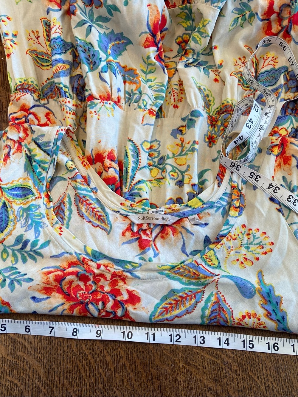 SOFT SURROUNDINGS MULTICOLOR CREW SHORT SLEEVE TSHIRT TIERED KARA MAXI DRESS - Picture 13 of 14